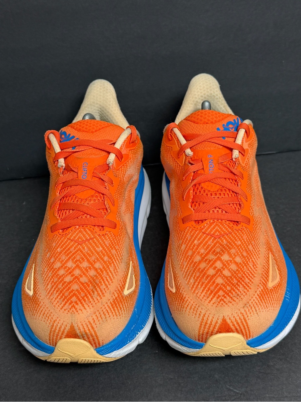 Hoka Men's Clifton 9 Wide Shoes Vibrant Orange/Impala 1132210-VOIM – Size 9.5 2E - Picture 6 of 11